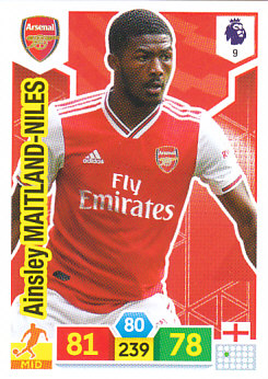 Ainsley Maitland-Niles Arsenal 2019/20 Panini Adrenalyn XL #9