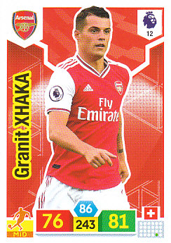 Granit Xhaka Arsenal 2019/20 Panini Adrenalyn XL #12