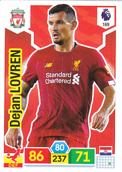 Dejan Lovren Liverpool 2019/20 Panini Adrenalyn XL #169