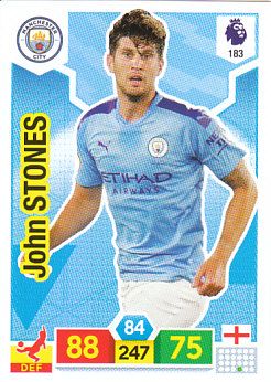 John Stones Manchester City 2019/20 Panini Adrenalyn XL #183