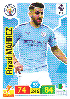 Riyad Mahrez Manchester City 2019/20 Panini Adrenalyn XL #191