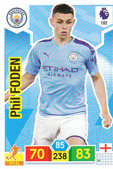 Phil Foden Manchester City 2019/20 Panini Adrenalyn XL #192