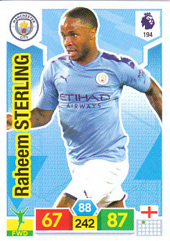 Raheem Sterling Manchester City 2019/20 Panini Adrenalyn XL #194