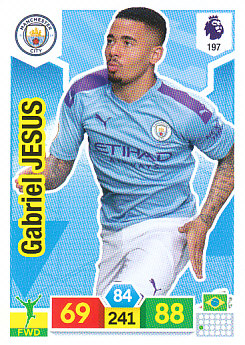 Gabriel Jesus Manchester City 2019/20 Panini Adrenalyn XL #197