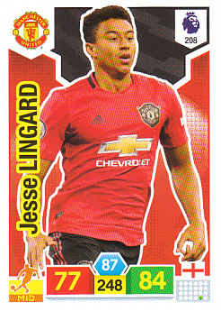 Jesse Lingard Manchester United 2019/20 Panini Adrenalyn XL #208