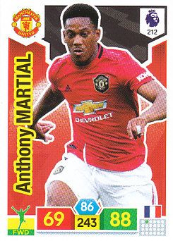 Anthony Martial Manchester United 2019/20 Panini Adrenalyn XL #212