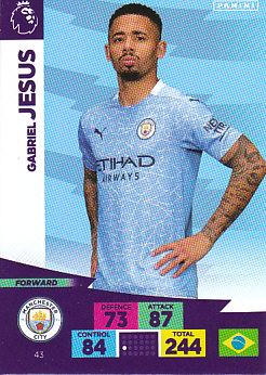 Gabriel Jesus Manchester City 2020/21 Panini Adrenalyn XL #43