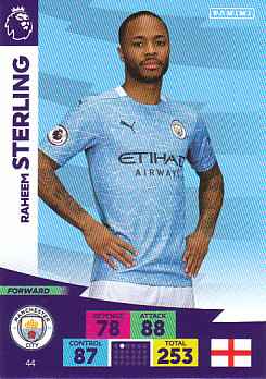 Raheem Sterling Manchester City 2020/21 Panini Adrenalyn XL #44