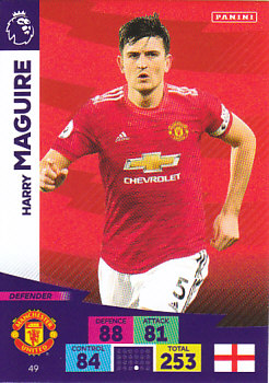 Harry Maguire Manchester United 2020/21 Panini Adrenalyn XL #49