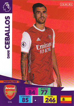 Dani Ceballos Arsenal 2020/21 Panini Adrenalyn XL #106