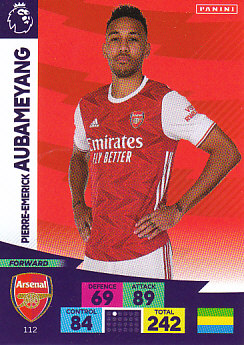 Pierre-Emerick Aubameyang Arsenal 2020/21 Panini Adrenalyn XL #112