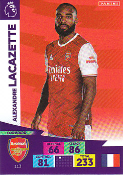 Alexandre Lacazette Arsenal 2020/21 Panini Adrenalyn XL #113