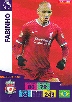 Fabinho Liverpool 2020/21 Panini Adrenalyn XL #17