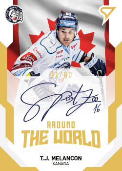 T.J. Melancon Liberec Tipsport ELH 2021/22 SportZoo 2. serie Around the World Auto /90 #AWS-01