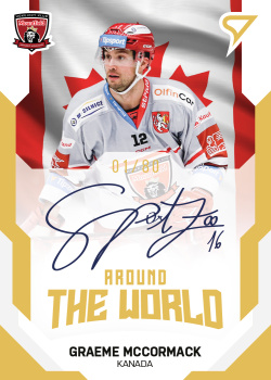 Graeme McCormack Hradec Kralove Tipsport ELH 2021/22 SportZoo 2. serie Around the World Auto /90 #AWS-03