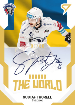 Gustaf Thorell Plzen Tipsport ELH 2021/22 SportZoo 2. serie Around the World Auto /90 #AWS-34