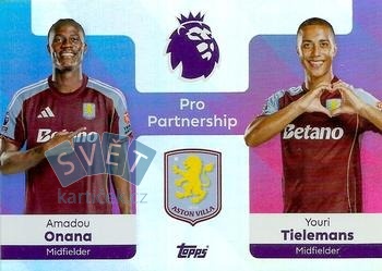 Amadou Onana / Youri Tielemans Aston Villa Topps Premier League 2026 Pro Partnership #362