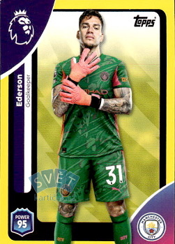 Ederson Manchester City Topps Premier League 2026 Yellow Parallel #182