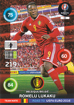 Romelu Lukaku Belgium Panini Road to EURO 2016 #33
