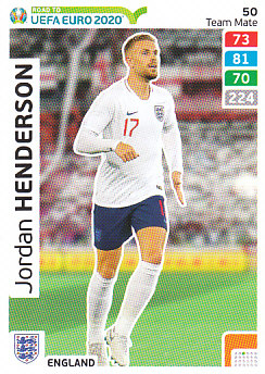 Jordan Henderson England Panini Road to EURO 2020 #50