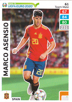 Marco Asensio Spain Panini Road to EURO 2020 #61