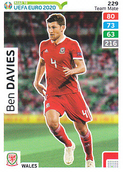 Ben Davies Wales Panini Road to EURO 2020 #229