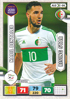 Nabil Bentaleb Algeria Panini Road to 2018 World Cup Rising Star #ALG06