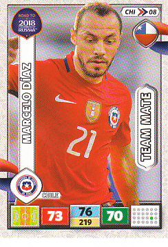 Marcelo Diaz Chile Panini Road to 2018 World Cup #CHI08
