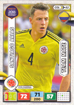 Santiago Arias Colombia Panini Road to 2018 World Cup #COL02