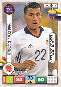 Jeison Murillo Colombia Panini Road to 2018 World Cup #COL03