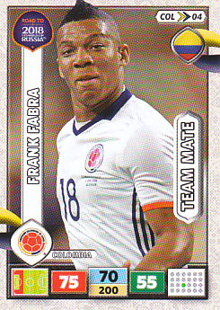 Frank Fabra Colombia Panini Road to 2018 World Cup #COL04