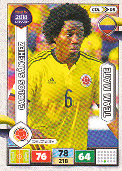 Carlos Sanchez Colombia Panini Road to 2018 World Cup #COL08