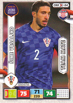Sime Vrsaljko Croatia Panini Road to 2018 World Cup #CRO04