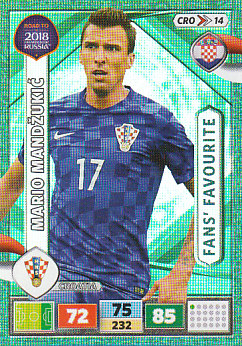 Mario Mandzukic Croatia Panini Road to 2018 World Cup Fan's Favourite #CRO14