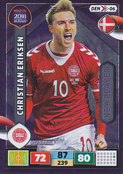 Christian Eriksen Denmark Panini Road to 2018 World Cup Key Player #DEN06