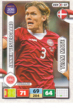 Jannik Vestergaard Denmark Panini Road to 2018 World Cup #DEN07