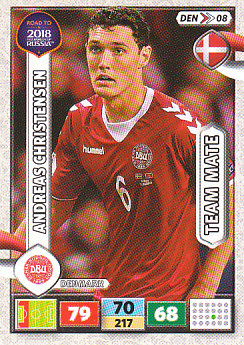 Andreas Christensen Denmark Panini Road to 2018 World Cup #DEN08