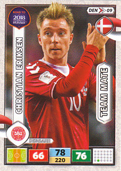 Christian Eriksen Denmark Panini Road to 2018 World Cup #DEN09