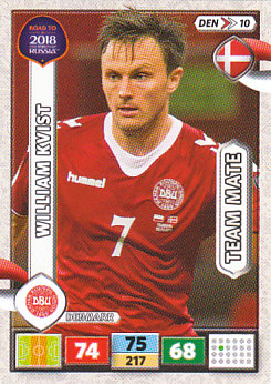 William Kvist Denmark Panini Road to 2018 World Cup #DEN10