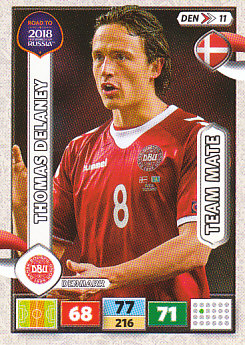 Thomas Delaney Denmark Panini Road to 2018 World Cup #DEN11