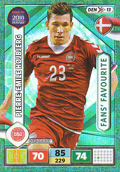 Pierre-Emile Hojbjerg Denmark Panini Road to 2018 World Cup Fan's Favourite #DEN13