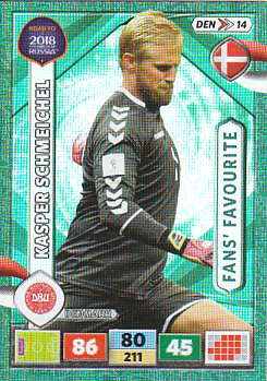 Kasper Schmeichel Denmark Panini Road to 2018 World Cup Fan's Favourite #DEN14