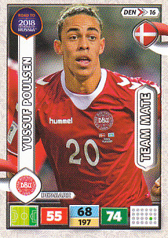 Yussuf Poulsen Denmark Panini Road to 2018 World Cup #DEN16