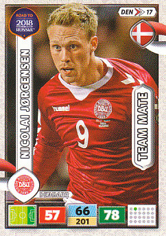 Nicolai Jorgensen Denmark Panini Road to 2018 World Cup #DEN17