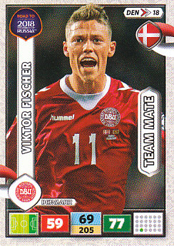 Viktor Fischer Denmark Panini Road to 2018 World Cup #DEN18