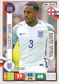 Danny Rose England Panini Road to 2018 World Cup #ENG03