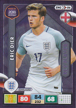 Eric Dier England Panini Road to 2018 World Cup Key Player #ENG06