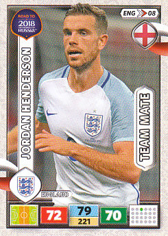 Jordan Henderson England Panini Road to 2018 World Cup #ENG08