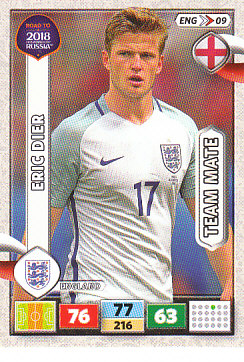 Eric Dier England Panini Road to 2018 World Cup #ENG09