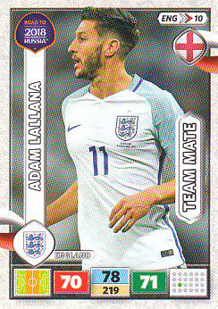 Adam Lallana England Panini Road to 2018 World Cup #ENG10